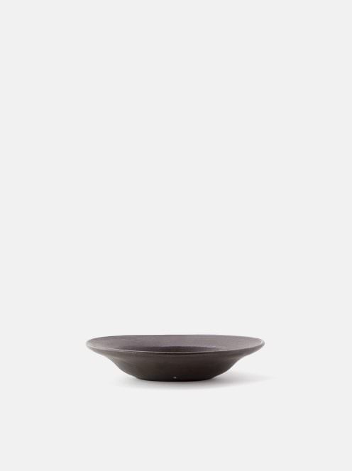 awabi ware / 楕円小皿(黒マット)
