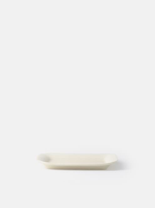 awabi ware / 角切長方皿(アイボリー)