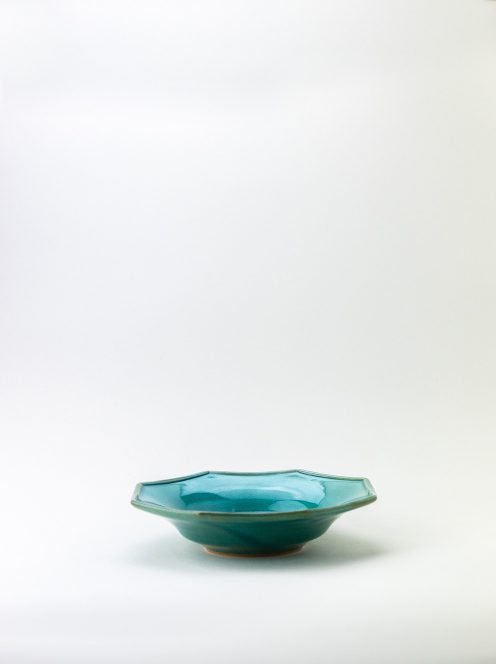 awabi ware / 八角中深皿(トルコ青)