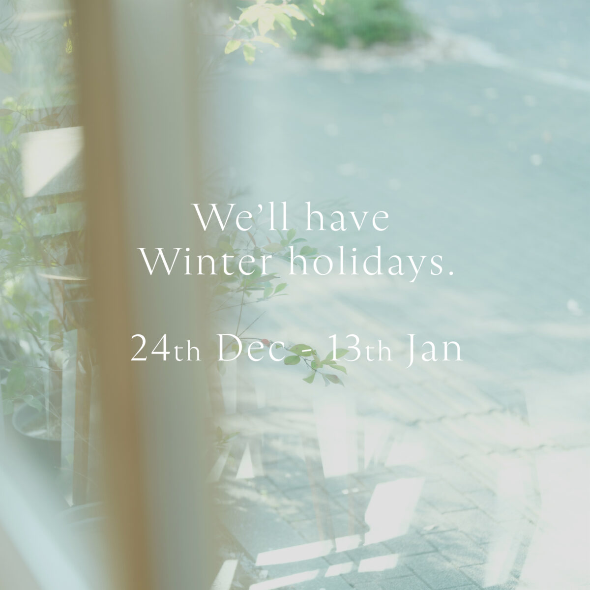 冬季休暇のお知らせ